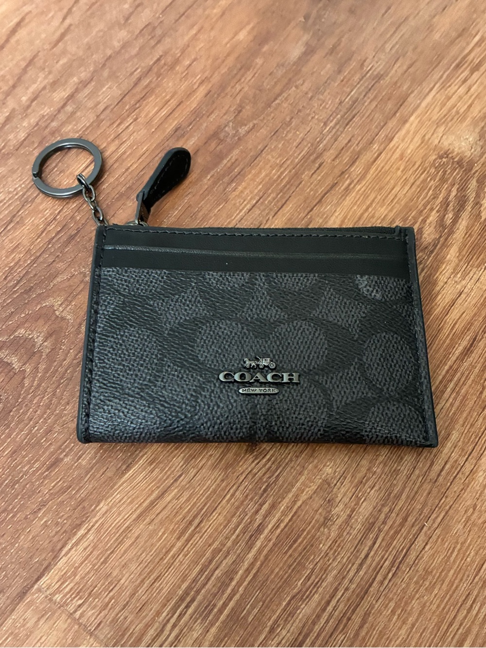 Coach Cardholder Key Chain Coated Canvas / Leather